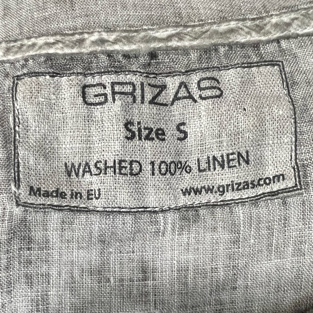 Grizas 100% Linen Sleeveless Gray Tunic with Textured Accents Size S - Picture 5 of 8